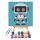 Kedves kis robot - gyerek számfestő készlet - Számfestő.hu - 20×20cm - Keret nélkül