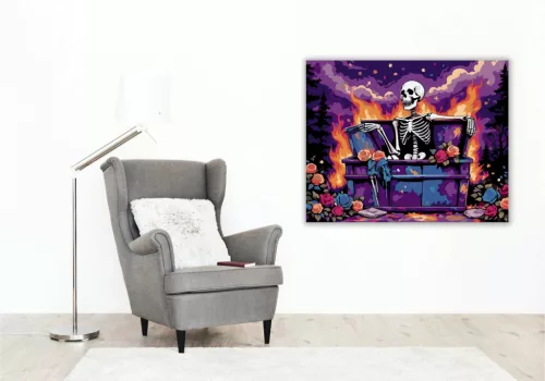 Pimasz csontváz - számfestő készlet - Számfestő.hu - 60×70cm - Keret nélkül