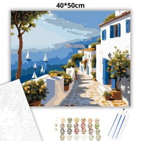Tengeri kilátás - számfestő készlet - Számfestő.hu - 40×50cm - Keret nélkül