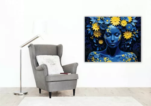 Álmodó női portré - számfestő készlet - Számfestő.hu - 80×100cm - Keret nélkül