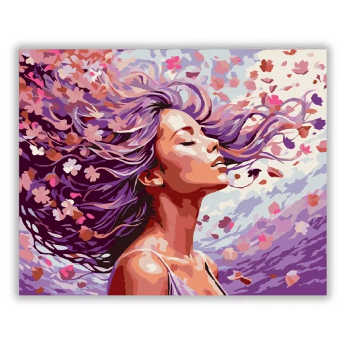 Békés sziromeső - számfestő készlet - Számfestő.hu - 50×60cm - Keretre feszítve