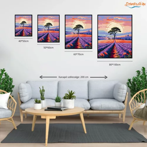 Békés fa magánya - számfestő készlet - Számfestő.hu - 60×70cm - Keret nélkül