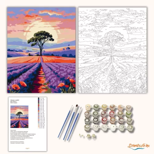 Békés fa magánya - számfestő készlet - Számfestő.hu - 80×100cm - Keretre feszítve