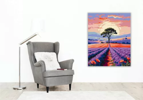 Békés fa magánya - számfestő készlet - Számfestő.hu - 40×50cm - Keretre feszítve