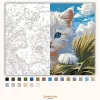 Derűs kiscica pillantása - számfestő készlet - Számfestő.hu - 80×100cm - Keretre feszítve