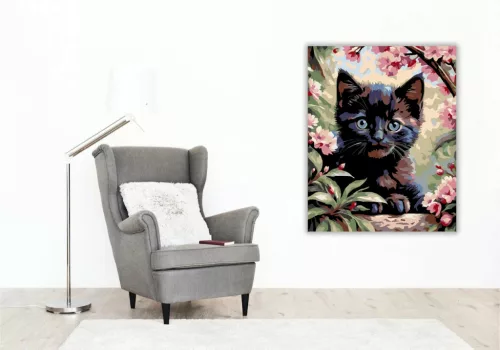 Virágzó ágak között - számfestő készlet - Számfestő.hu - 50×60cm - Keret nélkül