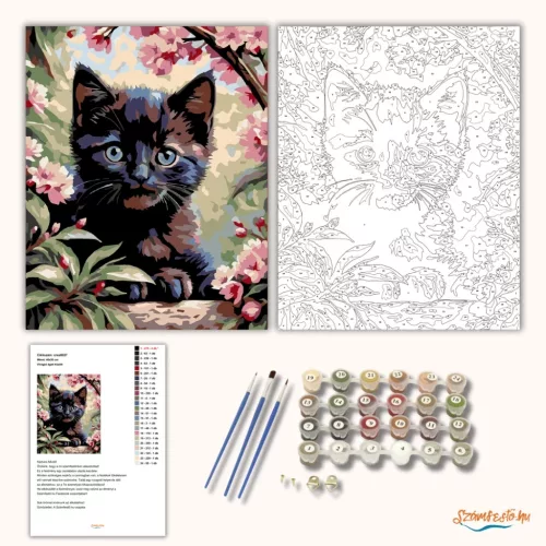 Virágzó ágak között - számfestő készlet - Számfestő.hu - 60×70cm - Keret nélkül