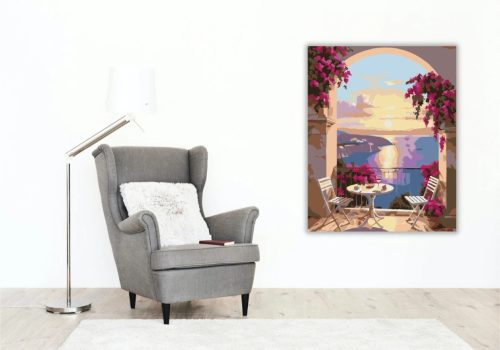 Meghitt terasz - számfestő készlet - Számfestő.hu - 40×50cm - Keret nélkül