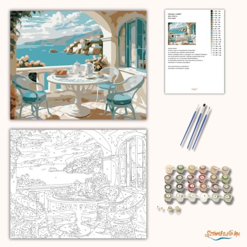 Derűs reggeli - számfestő készlet - Számfestő.hu - 60×70cm - Keretre feszítve