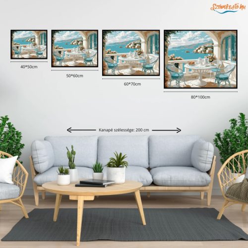 Derűs reggeli - számfestő készlet - Számfestő.hu - 60×70cm - Keretre feszítve