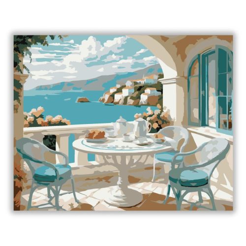 Derűs reggeli - számfestő készlet - Számfestő.hu - 60×70cm - Keret nélkül