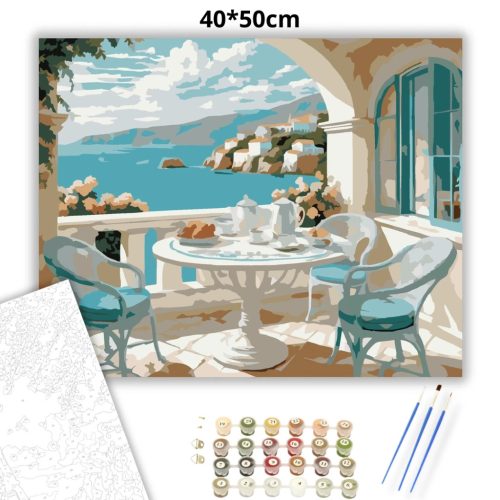 Derűs reggeli - számfestő készlet - Számfestő.hu - 40×50cm - Keret nélkül