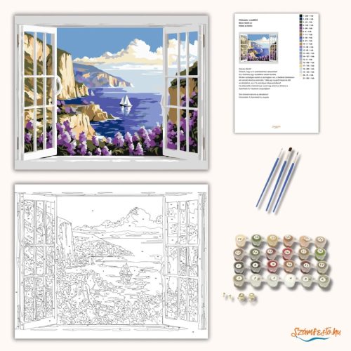 Kilátás az öbölre - számfestő készlet - Számfestő.hu - 80×100cm - Keret nélkül