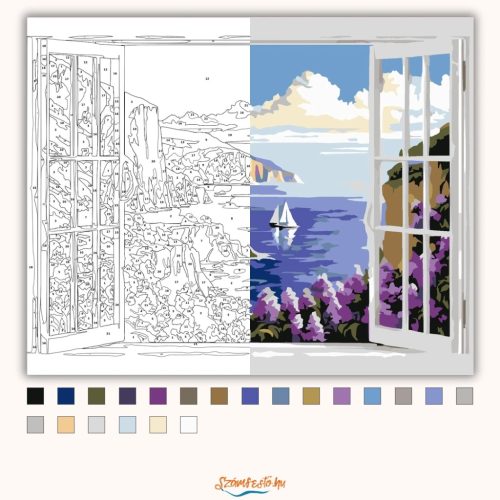 Kilátás az öbölre - számfestő készlet - Számfestő.hu - 80×100cm - Keret nélkül