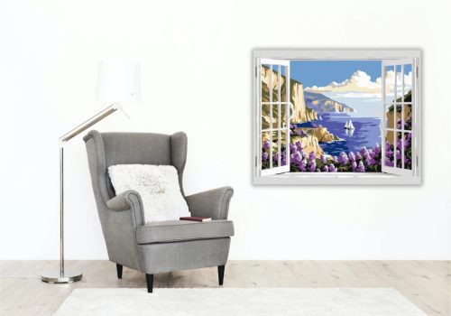 Kilátás az öbölre - számfestő készlet - Számfestő.hu - 80×100cm - Keretre feszítve