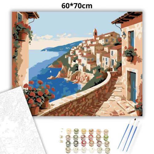 Napfényes sétány - számfestő készlet - Számfestő.hu - 60×70cm - Keret nélkül