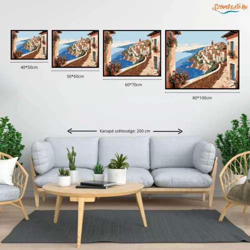 Napfényes sétány - számfestő készlet - Számfestő.hu - 40×50cm - Keretre feszítve