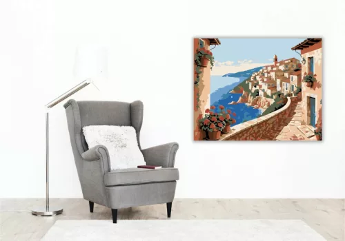 Napfényes sétány - számfestő készlet - Számfestő.hu - 40×50cm - Keretre feszítve