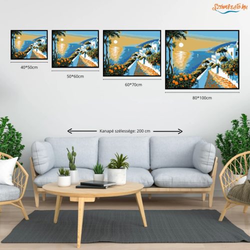 Aranyló öböl csendje - számfestő készlet - Számfestő.hu - 60×70cm - Keret nélkül