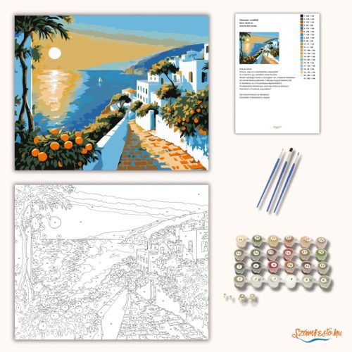 Aranyló öböl csendje - számfestő készlet - Számfestő.hu - 40×50cm - Keret nélkül