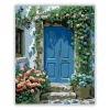 Virágos bejárat - számfestő készlet - Számfestő.hu - 80×100cm - Keretre feszítve