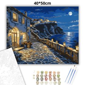 Esti teraszfény - számfestő készlet - Számfestő.hu - 40×50cm - Keret nélkül