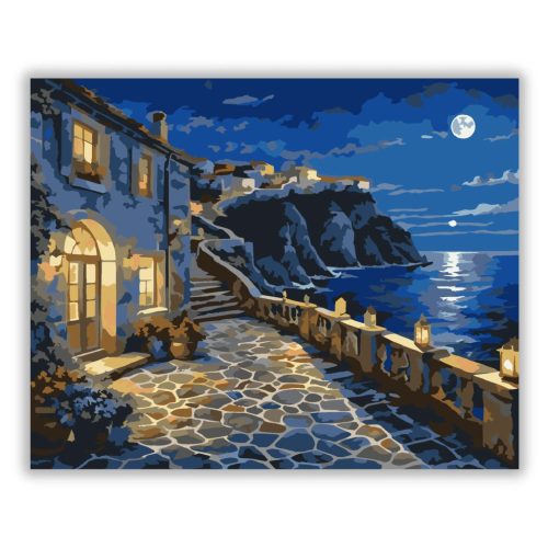 Esti teraszfény - számfestő készlet - Számfestő.hu - 40×50cm - Keret nélkül