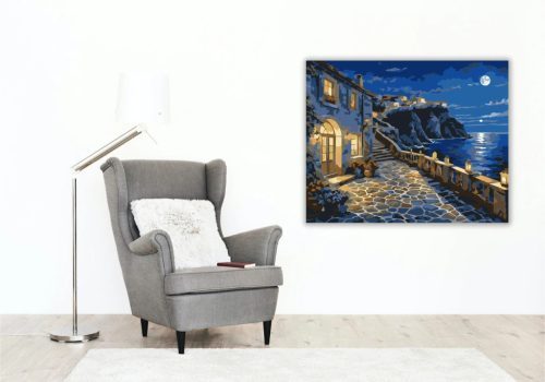 Esti teraszfény - számfestő készlet - Számfestő.hu - 40×50cm - Keret nélkül