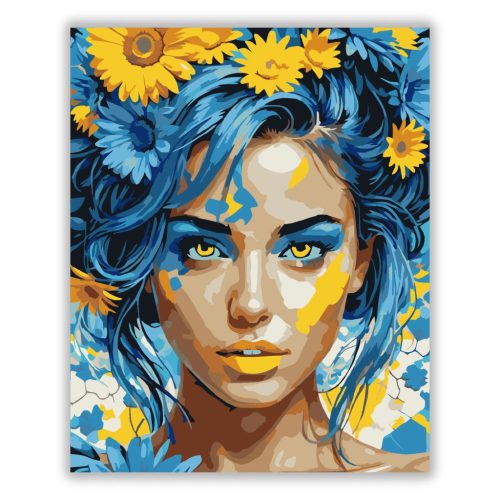 Napraforgós tekintet - számfestő készlet - Számfestő.hu - 40×50cm - Keret nélkül