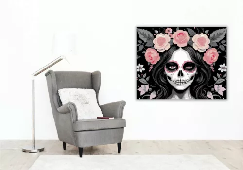 Sötét rózsakoszorú - számfestő készlet - Számfestő.hu - 40×50cm - Keretre feszítve
