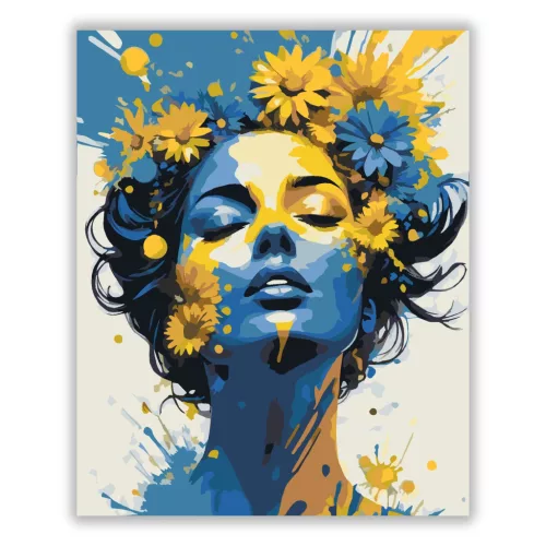 Álomszerű virágkorona - számfestő készlet - Számfestő.hu - 80×100cm - Keretre feszítve