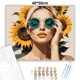 Napfényes napszemüvegben - számfestő készlet - Számfestő.hu - 40×50cm - Keret nélkül