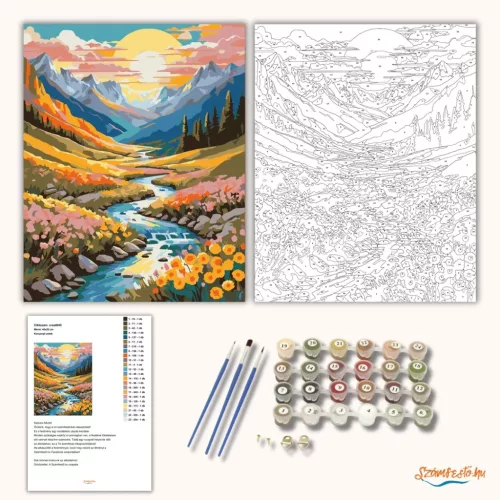 Kanyargó patak - számfestő készlet - Számfestő.hu - 50×60cm - Keretre feszítve