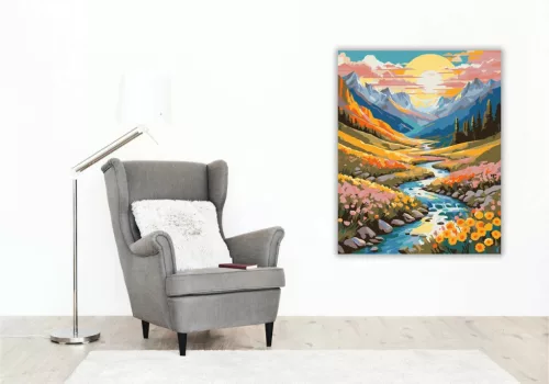 Kanyargó patak - számfestő készlet - Számfestő.hu - 50×60cm - Keretre feszítve