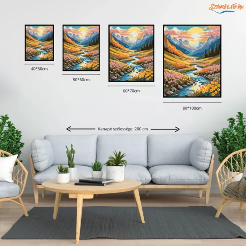 Kanyargó patak - számfestő készlet - Számfestő.hu - 60×70cm - Keret nélkül