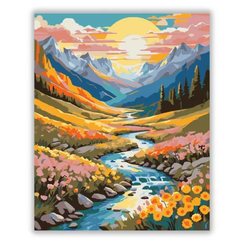 Kanyargó patak - számfestő készlet - Számfestő.hu - 60×70cm - Keret nélkül