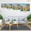 Napfényes kaktuszok - számfestő készlet - Számfestő.hu - 80×100cm - Keret nélkül