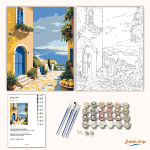 Csendes tengeri öböl - számfestő készlet - Számfestő.hu - 40×50cm - Keretre feszítve