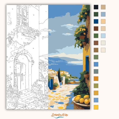 Csendes tengeri öböl - számfestő készlet - Számfestő.hu - 40×50cm - Keretre feszítve