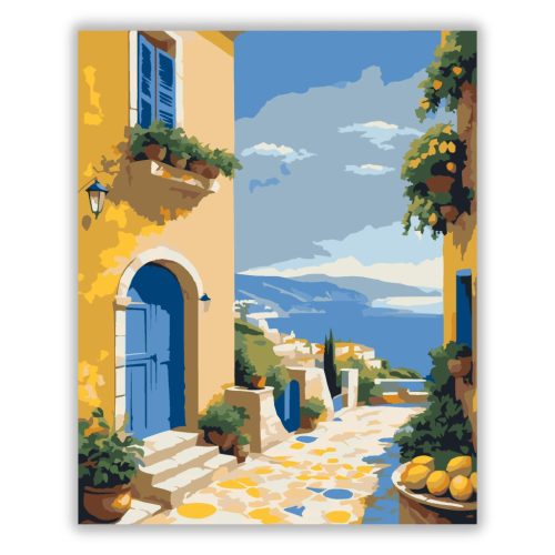 Csendes tengeri öböl - számfestő készlet - Számfestő.hu - 40×50cm - Keretre feszítve