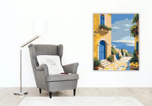 Csendes tengeri öböl - számfestő készlet - Számfestő.hu - 40×50cm - Keretre feszítve