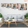 Energikus leopárd tekintet - számfestő készlet - Számfestő.hu - 40×50cm - Keret nélkül