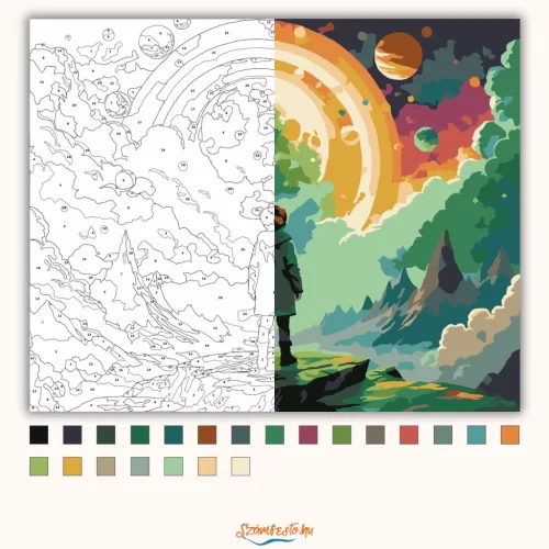 Álomvilág - számfestő készlet - Számfestő.hu - 40×50cm - Keret nélkül
