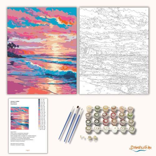 Aranyló fénycsík - számfestő készlet - Számfestő.hu - 40×50cm - Keretre feszítve