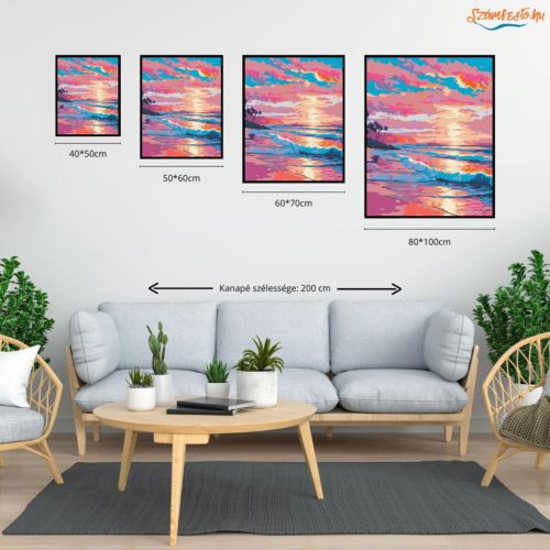 Aranyló fénycsík - számfestő készlet - Számfestő.hu - 40×50cm - Keretre feszítve