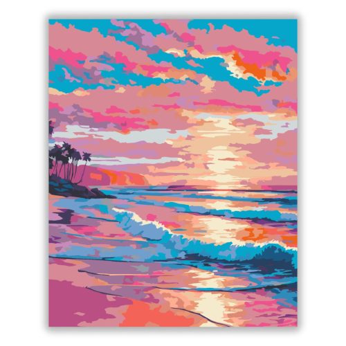 Aranyló fénycsík - számfestő készlet - Számfestő.hu - 40×50cm - Keret nélkül