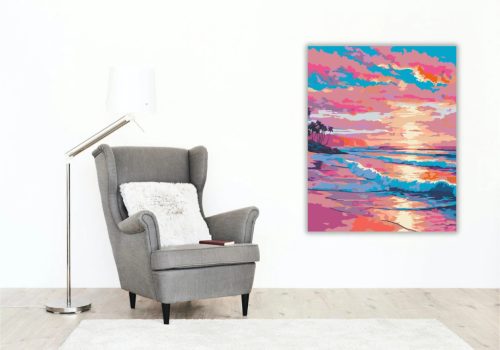 Aranyló fénycsík - számfestő készlet - Számfestő.hu - 40×50cm - Keret nélkül