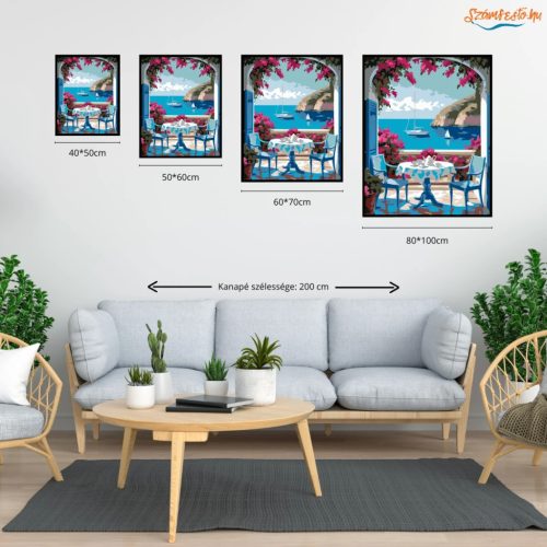Nyári teázás - számfestő készlet - Számfestő.hu - 80×100cm - Keret nélkül