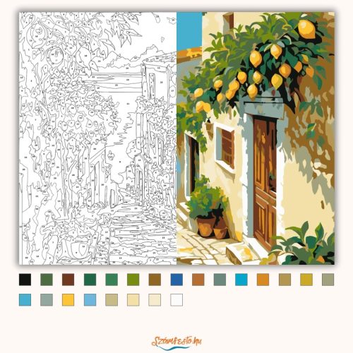 Tengerre néző sikátor - számfestő készlet - Számfestő.hu - 40×50cm - Keret nélkül