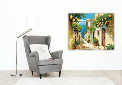 Tengerre néző sikátor - számfestő készlet - Számfestő.hu - 40×50cm - Keret nélkül